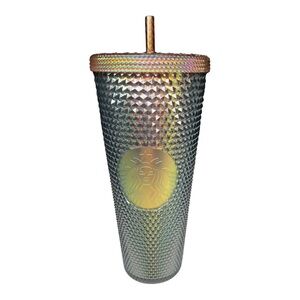 Starbucks 2020 Fall iridescent oil slick 24oz studded cup straw tumbler